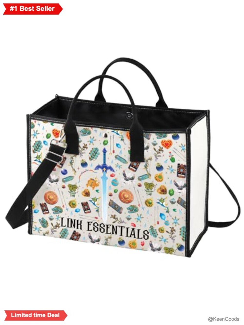 Canvas Tote Bag Cartoon Game Print Shoulder Bag Reusable Grocery Bag